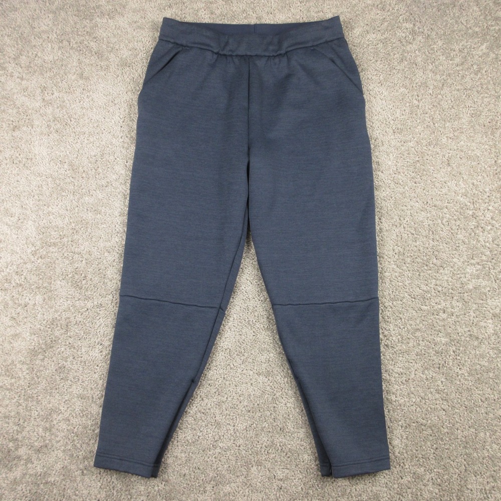 Adidas Sweatpants Mens Large Blue Joggers Athletic Tapered Ankle Zip Logo Gym